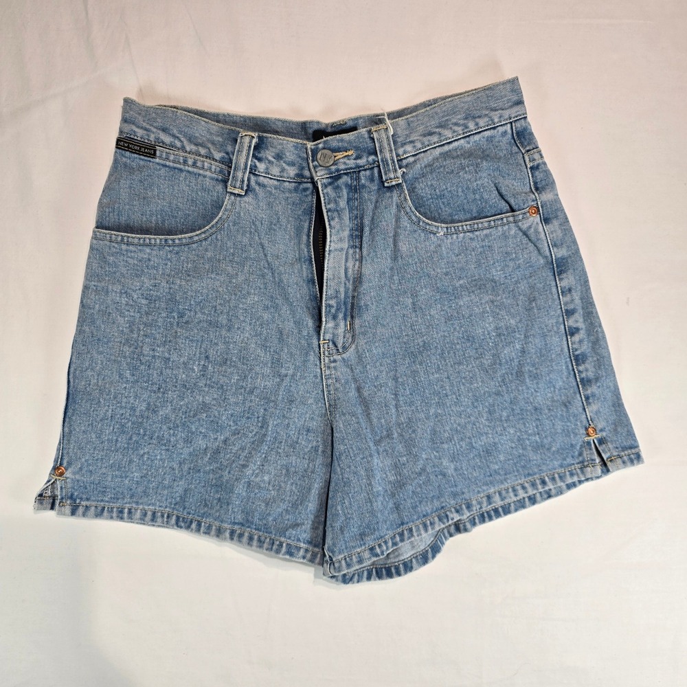 New York & Company Vintage High Waisted Denim Shorts Light Wash Blue Size 10